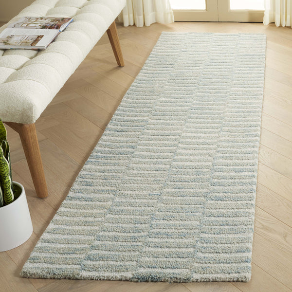 Safavieh Ebony Hand-tufted Wool & Cotton Rug - Elegant Stripe Design For Timeless Home Décor And Comfort Dark Green ,Light Green 80% Wool 10% Cotton Ebn751y-6r