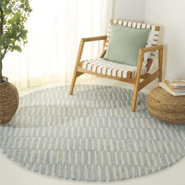 Safavieh Ebony Hand-tufted Wool & Cotton Rug - Elegant Stripe Design For Timeless Home Décor And Comfort Dark Green ,Light Green 80% Wool 10% Cotton Ebn751y-6r