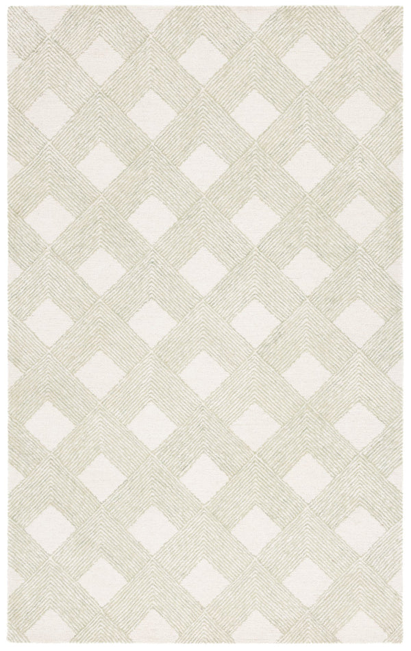 Safavieh Ebony Hand-tufted Wool Cotton Runner Rug – Luxurious Geometric Design For Elegant Home Décor Green ,Ivory 80% Wool 20% Cotton With Latex Ebn752y-5