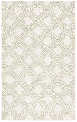 Safavieh Ebony Hand Tufted Area Rug - Luxurious Wool & Cotton Blend With Sophisticated Diamond Pattern Design Green ,Ivory 80% Wool 20% Cotton With Latex Ebn752y-6sq