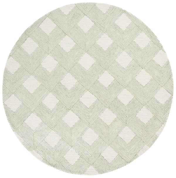 Safavieh Ebony Hand-tufted Wool Cotton Runner Rug – Luxurious Geometric Design For Elegant Home Décor Green ,Ivory 80% Wool 20% Cotton With Latex Ebn752y-6r