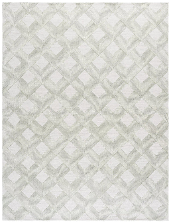 Safavieh Ebony Hand-tufted Wool Cotton Runner Rug – Luxurious Geometric Design For Elegant Home Décor Green ,Ivory 80% Wool 20% Cotton With Latex Ebn752y-8