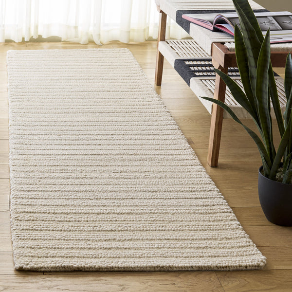 Safavieh Ebony Ivory Hand-Tufted Wool Runner For Hallways — 12Mm Pile, Natural Cotton Blend, Timeless Style 2'-3" x 8'-0" EBN753A-28