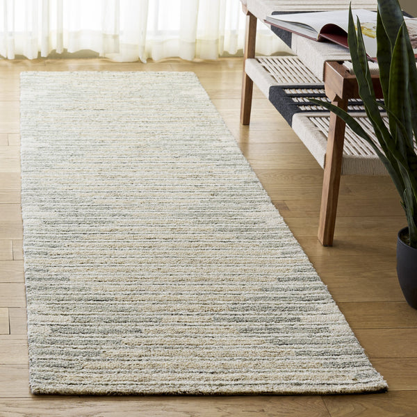 Safavieh Ebony Hand-Tufted Round Rug In Grey Sage — Wool-Cotton Blend, Low-Profile Scandinavian Geometric Design 6'-0" x 6'-0" EBN754F-6R