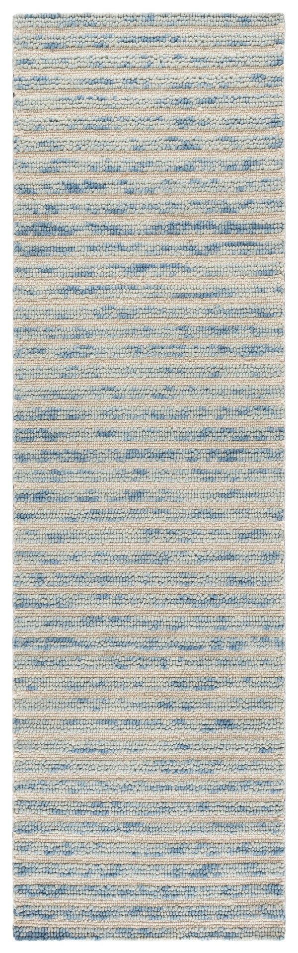 Safavieh Ebony Hand-Tufted Light Blue And Ivory Wool-Cotton Rug — Low-Profile Coastal Striped Square Accent 6'-0" x 6'-0" EBN755L-6SQ