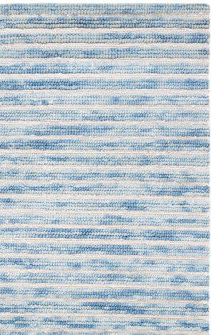 Safavieh Ebony Hand-Tufted Light Blue & Ivory Round Rug - Wool Cotton Coastal Stripe, Plush Low-Profile Elegance 6'-0" x 6'-0" EBN755L-6R