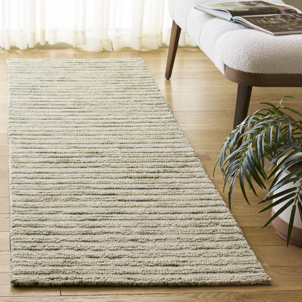 Safavieh Ebony Hand-Tufted Light Green & Ivory Rug — Soft Wool-Cotton Square, Coastal Modern Texture, India Crafted 6'-0" x 6'-0" EBN755Y-6SQ
