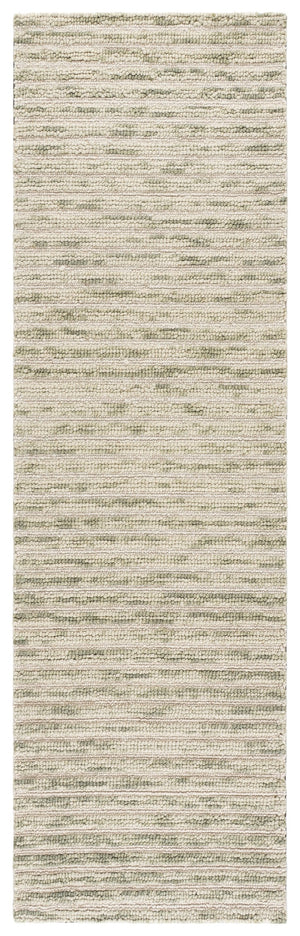 Safavieh Ebony Hand-Tufted Light Green & Ivory Area Rug — Wool-Cotton Blend, Low-Profile Coastal Striped Style 6'-0" x 9'-0" EBN755Y-6