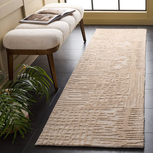 Safavieh Ebony Handtufted Runner Rug – Timeless Elegance With Abstract Patterns For A Stylish Home Decor Upgrade Beige ,Ivory 80% Wool 20% Cotton Ebn775b-28