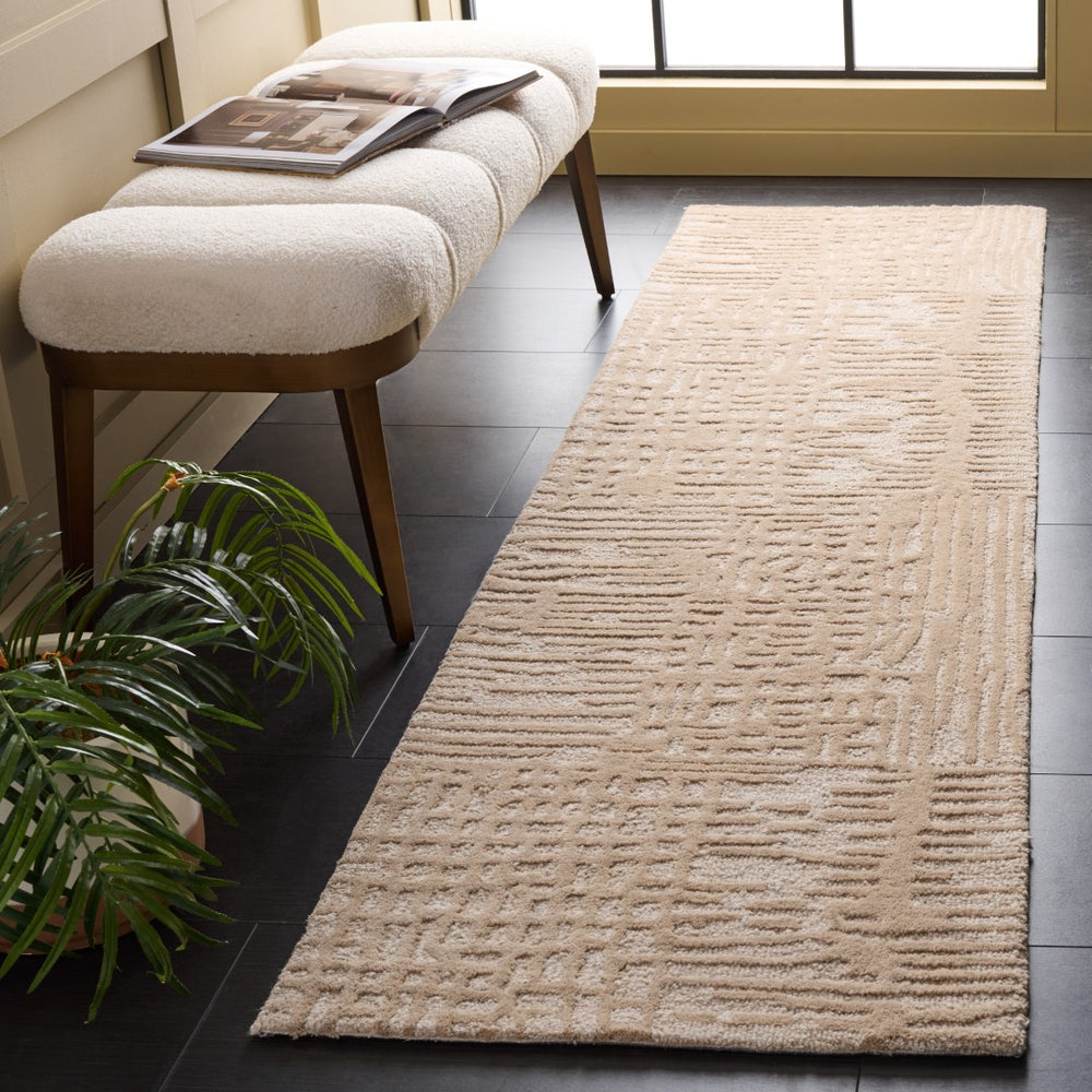 Safavieh Ebony Hand-tufted Wool Cotton Area Rug - Luxurious Comfort With Timeless Elegance For Any Space Beige ,Ivory 80% Wool 20% Cotton Ebn775b-8