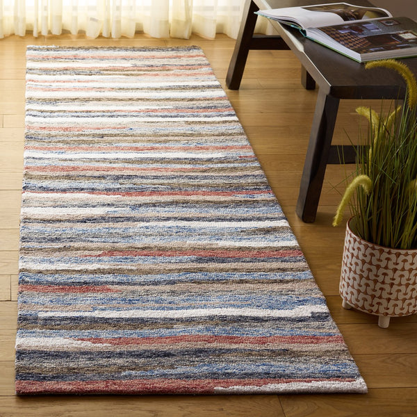 Safavieh Ebony Handtufted Runner Rug - Luxurious Wool Cotton Blend, Artisan Crafted For Elegant Living Spaces Rust ,Beige 80% Wool 20% Cotton Ebn778p-28