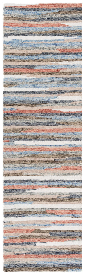 Safavieh Ebony Handtufted Area Rug - Luxurious Wool-cotton Blend, Striking Striped Design For Timeless Elegance Rust ,Beige 80% Wool 20% Cotton Ebn778p-6