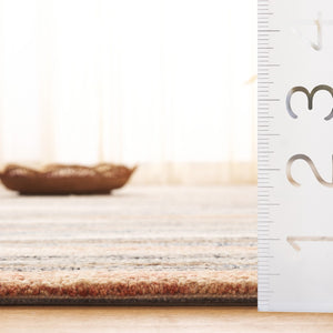 Safavieh Ebony Handtufted Area Rug - Luxurious Wool-cotton Blend, Striking Striped Design For Timeless Elegance Rust ,Beige 80% Wool 20% Cotton Ebn778p-6