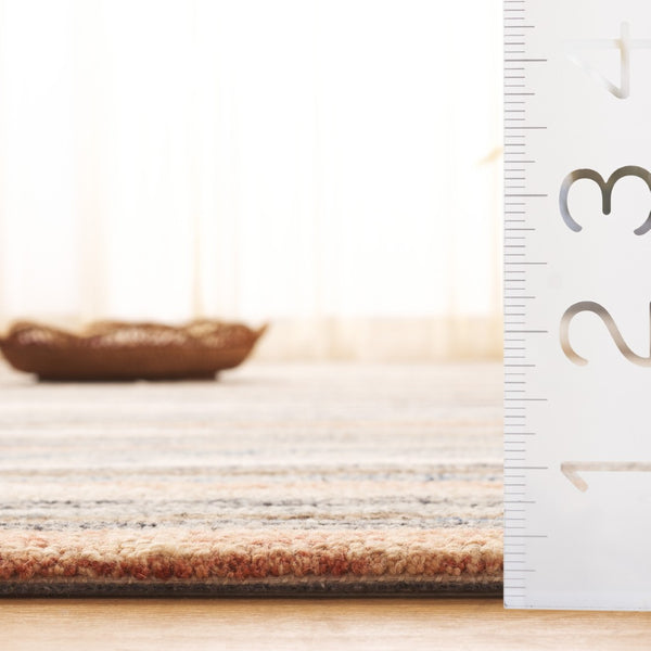 Safavieh Ebony Handtufted Area Rug - Luxurious Wool-cotton Blend, Striking Striped Design For Timeless Elegance Rust ,Beige 80% Wool 20% Cotton Ebn778p-6