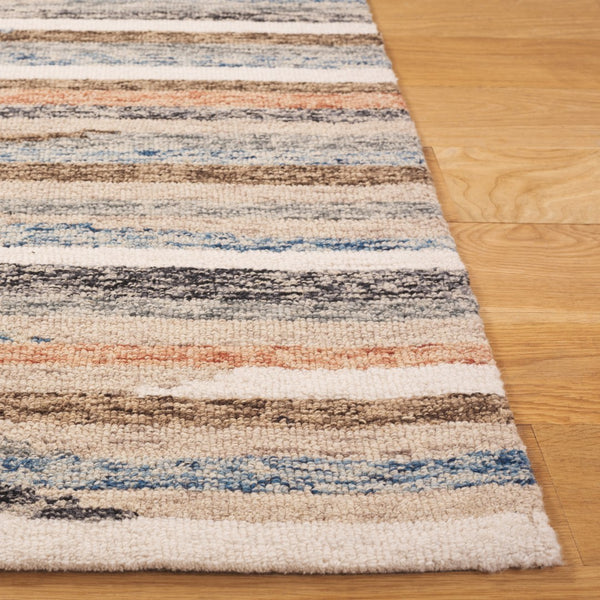 Safavieh Ebony Handtufted Area Rug - Luxurious Wool-cotton Blend, Striking Striped Design For Timeless Elegance Rust ,Beige 80% Wool 20% Cotton Ebn778p-6
