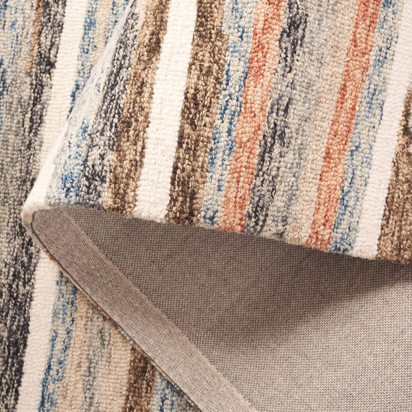 Safavieh Ebony Handtufted Area Rug - Luxurious Wool-cotton Blend, Striking Striped Design For Timeless Elegance Rust ,Beige 80% Wool 20% Cotton Ebn778p-6