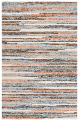 Safavieh Ebony Handtufted Area Rug - Luxurious Wool-cotton Blend, Striking Striped Design For Timeless Elegance Rust ,Beige 80% Wool 20% Cotton Ebn778p-6