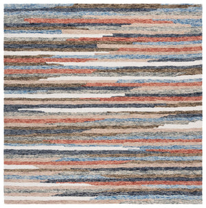 Safavieh Ebony Handtufted Area Rug - Luxurious Wool-cotton Blend, Striking Striped Design For Timeless Elegance Rust ,Beige 80% Wool 20% Cotton Ebn778p-6
