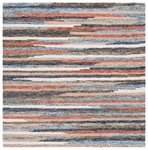 Safavieh Ebony Handtufted Area Rug - Luxurious Wool-cotton Blend, Striking Striped Design For Timeless Elegance Rust ,Beige 80% Wool 20% Cotton Ebn778p-6