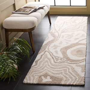 Safavieh Ebony Hand-tufted Runner Rug - Luxurious Wool Blend With Modern Elegance For Your Living Space Beige ,Ivory 80% Wool 20% Cotton Ebn779b-28