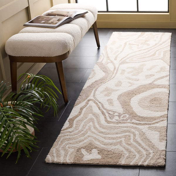 Safavieh Ebony Handtufted Area Rug - Luxurious Wool Blend, Elegant Design For Comfortable Living Spaces Beige ,Ivory 80% Wool 20% Cotton Ebn779b-6