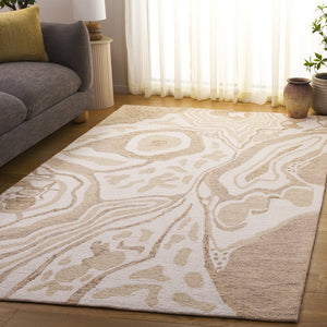 Safavieh Ebony Handtufted Area Rug - Luxurious Wool Blend, Elegant Design For Comfortable Living Spaces Beige ,Ivory 80% Wool 20% Cotton Ebn779b-6