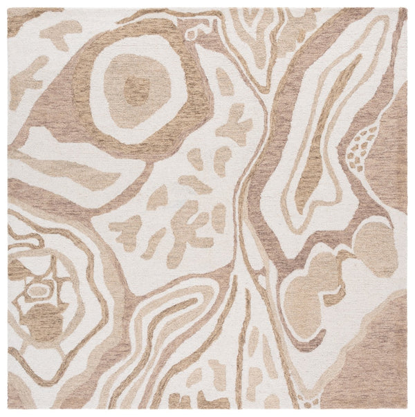 Safavieh Ebony Handtufted Area Rug - Luxurious Wool Blend, Elegant Design For Comfortable Living Spaces Beige ,Ivory 80% Wool 20% Cotton Ebn779b-6