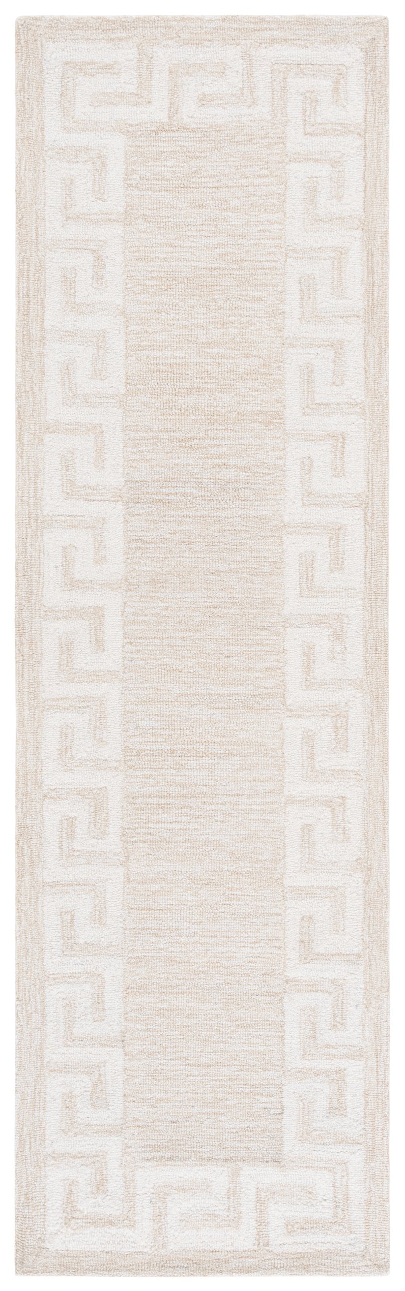Safavieh Ebony Hand-tufted Runner Rug - Luxurious Wool Blend With Timeless Greek Key Design For Elegant Spaces Beige ,Ivory 80% Wool 20% Cotton Ebn780b-6sq