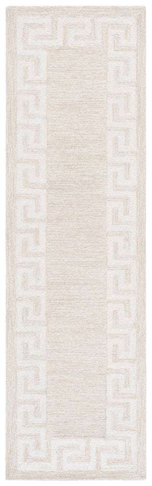 Safavieh Ebony Hand-tufted Runner Rug - Luxurious Wool Blend With Timeless Greek Key Design For Elegant Spaces Beige ,Ivory 80% Wool 20% Cotton Ebn780b-28