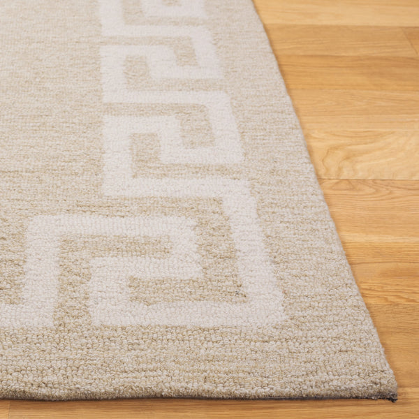 Safavieh Ebony Hand-tufted Runner Rug - Luxurious Wool Blend With Timeless Greek Key Design For Elegant Spaces Beige ,Ivory 80% Wool 20% Cotton Ebn780b-5