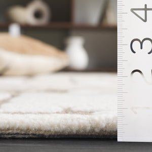 Safavieh Ebony Handcrafted Area Rug - Luxurious Wool & Cotton Blend With Timeless Abstract Design For Any Space Ivory ,Brown Wool & Cotton Ebn815t-3