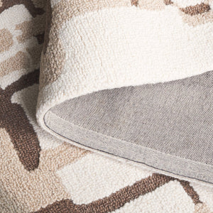 Safavieh Ebony Hand Tufted Wool & Cotton Runner - Elegant Abstract Design For Modern Home Decor & Comfort Ivory ,Brown Wool & Cotton Ebn815t-5