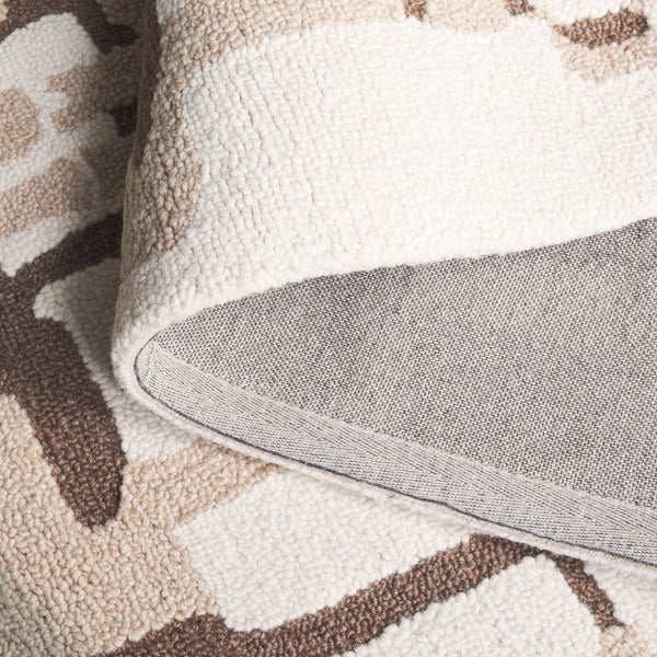 Safavieh Ebony Hand Tufted Wool & Cotton Runner - Elegant Abstract Design For Modern Home Decor & Comfort Ivory ,Brown Wool & Cotton Ebn815t-5