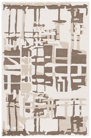 Safavieh Ebony Hand Tufted Wool & Cotton Runner - Elegant Abstract Design For Modern Home Decor & Comfort Ivory ,Brown Wool & Cotton Ebn815t-5