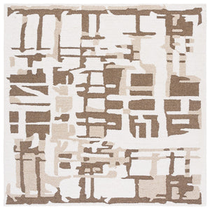 Safavieh Ebony Handcrafted Area Rug - Luxurious Wool & Cotton Blend With Timeless Abstract Design For Any Space Ivory ,Brown Wool & Cotton Ebn815t-3