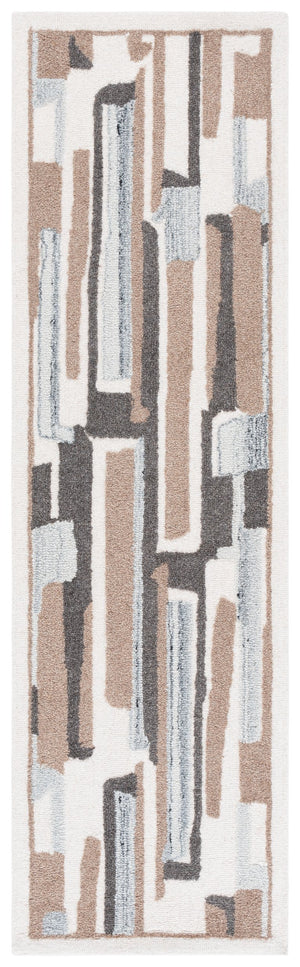 Safavieh Ebony Hand-tufted Wool & Cotton Runner Rug - Elegant Abstract Design For Modern Home Decor Ivory ,Brown Wool & Cotton Ebn816t-28