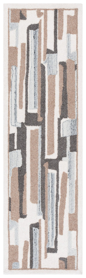 Safavieh Ebony Hand-tufted Wool Area Rug - Luxurious Abstract Design For Modern Living Spaces And Comfort Ivory ,Brown Wool & Cotton Ebn816t-3