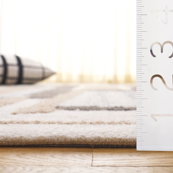 Safavieh Ebony Hand-tufted Wool & Cotton Runner Rug - Elegant Abstract Design For Modern Home Decor Ivory ,Brown Wool & Cotton Ebn816t-5