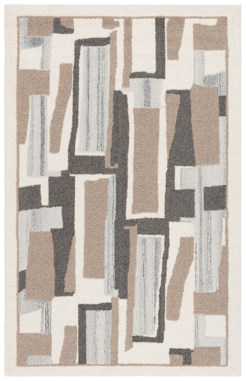 Safavieh Ebony Hand-tufted Wool & Cotton Runner Rug - Elegant Abstract Design For Modern Home Decor Ivory ,Brown Wool & Cotton Ebn816t-6sq