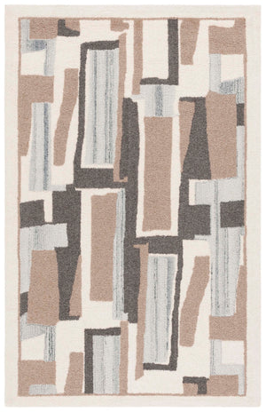Safavieh Ebony Hand-tufted Wool Area Rug - Luxurious Abstract Design For Modern Living Spaces And Comfort Ivory ,Brown Wool & Cotton Ebn816t-3