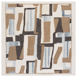 Safavieh Ebony Hand-tufted Wool & Cotton Runner Rug - Elegant Abstract Design For Modern Home Decor Ivory ,Brown Wool & Cotton Ebn816t-6sq
