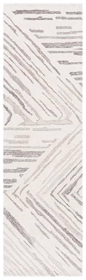 Safavieh Ebony Hand-tufted Wool & Cotton Runner Rug – Chic Abstract Pattern For Elegant Home Decor Upgrade Ivory ,Brown Wool & Cotton Ebn817t-28