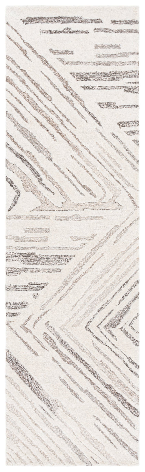 Safavieh Ebony Hand-tufted Wool & Cotton Runner Rug – Chic Abstract Pattern For Elegant Home Decor Upgrade Ivory ,Brown Wool & Cotton Ebn817t-28