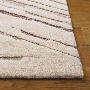 Safavieh Ebony Hand-tufted Area Rug In Abstract Design – Luxurious Wool & Cotton, Perfect For Any Space Ivory ,Brown Wool & Cotton Ebn817t-3