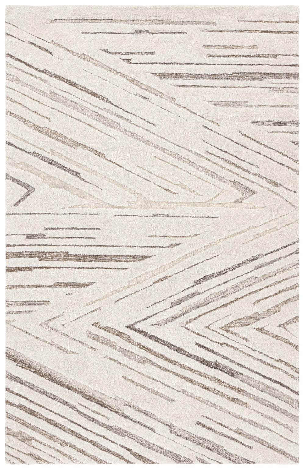 Safavieh Ebony Hand-tufted Wool & Cotton Runner Rug – Chic Abstract Pattern For Elegant Home Decor Upgrade Ivory ,Brown Wool & Cotton Ebn817t-6sq