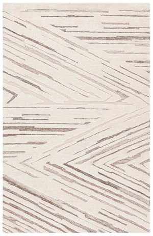 Safavieh Ebony Hand-tufted Area Rug In Abstract Design – Luxurious Wool & Cotton, Perfect For Any Space Ivory ,Brown Wool & Cotton Ebn817t-3