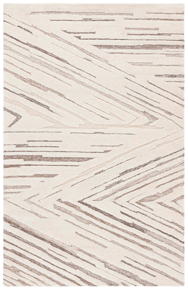 Safavieh Ebony Hand-tufted Area Rug In Abstract Design – Luxurious Wool & Cotton, Perfect For Any Space Ivory ,Brown Wool & Cotton Ebn817t-3