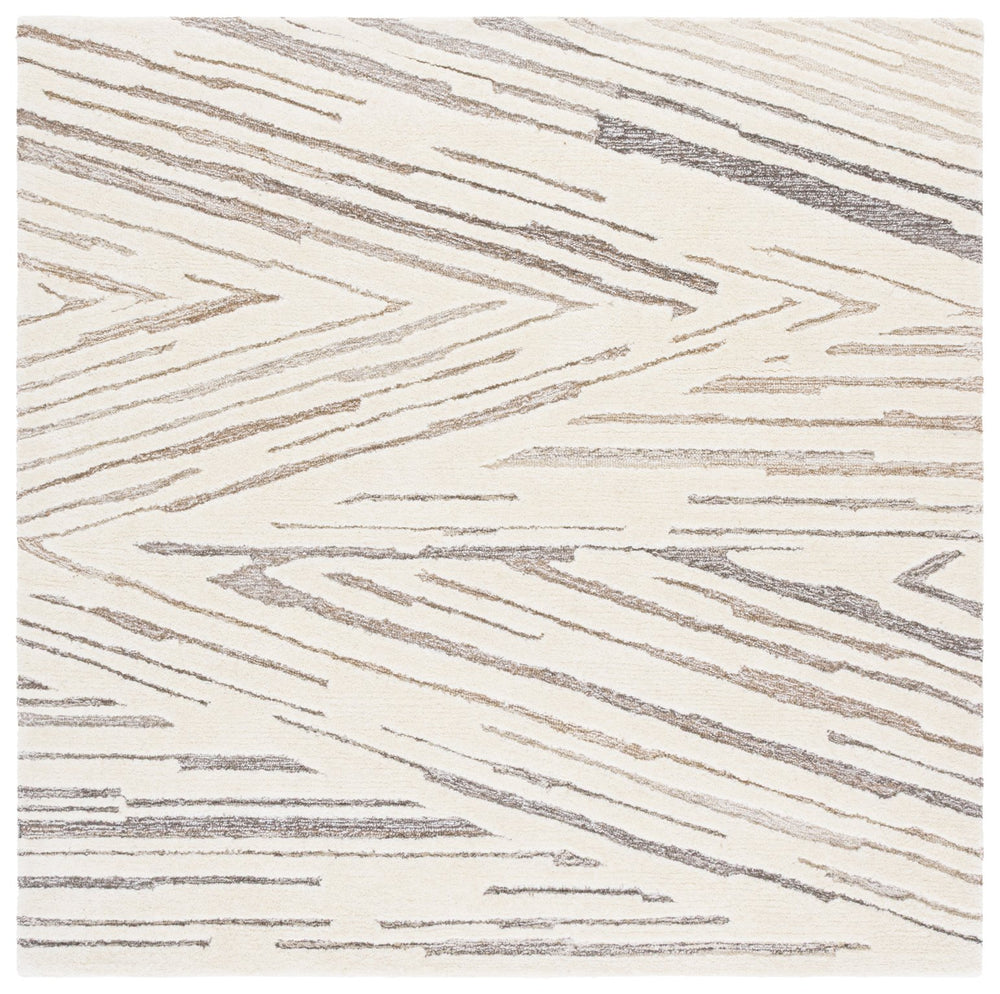 Safavieh Ebony Hand-tufted Wool & Cotton Runner Rug – Chic Abstract Pattern For Elegant Home Decor Upgrade Ivory ,Brown Wool & Cotton Ebn817t-6sq