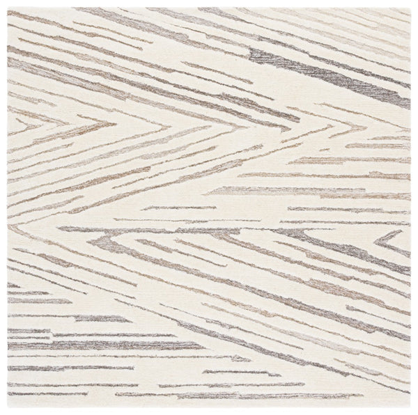 Safavieh Ebony Hand-tufted Area Rug In Abstract Design – Luxurious Wool & Cotton, Perfect For Any Space Ivory ,Brown Wool & Cotton Ebn817t-3