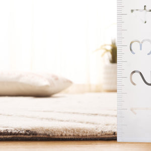 Safavieh Ebony Area Rug - Hand-tufted Wool & Cotton Blend, Elegant Geometric Design For Modern Living Spaces Ivory ,Brown Wool & Cotton Ebn818t-4